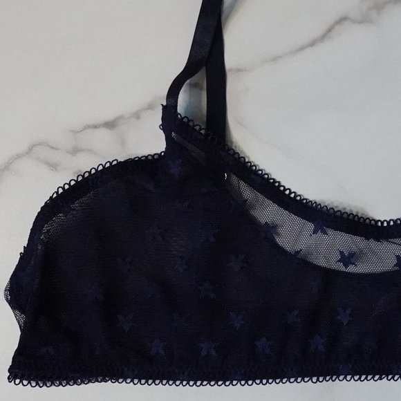 Navy Blue Anemone Bralette with Mesh & Star Details - Picture 11 of 11